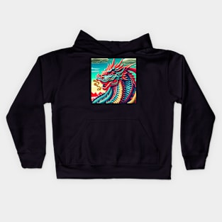 Dragon Chinese Gift Sky Surreal Surrealistic Surrealism Kids Hoodie